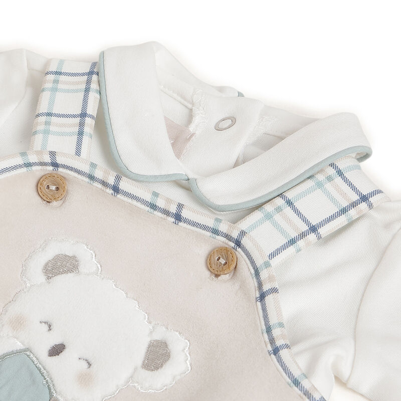 Boys Medium Natural Solid Bodysuit With Babysuit image number 4